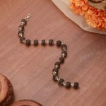 Silver Plated Karungali Beads Bracelet - For Men