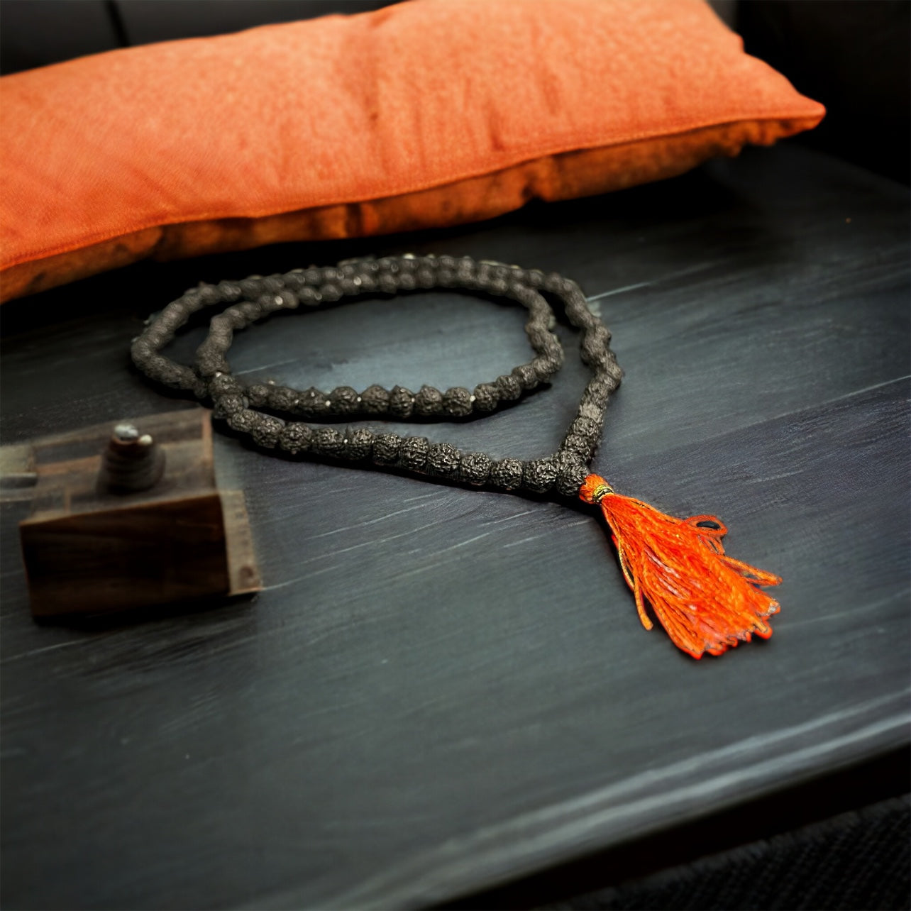 IMG-2125.jpg Black Rudraksha Mala - 108+1 Beads - Image 1
