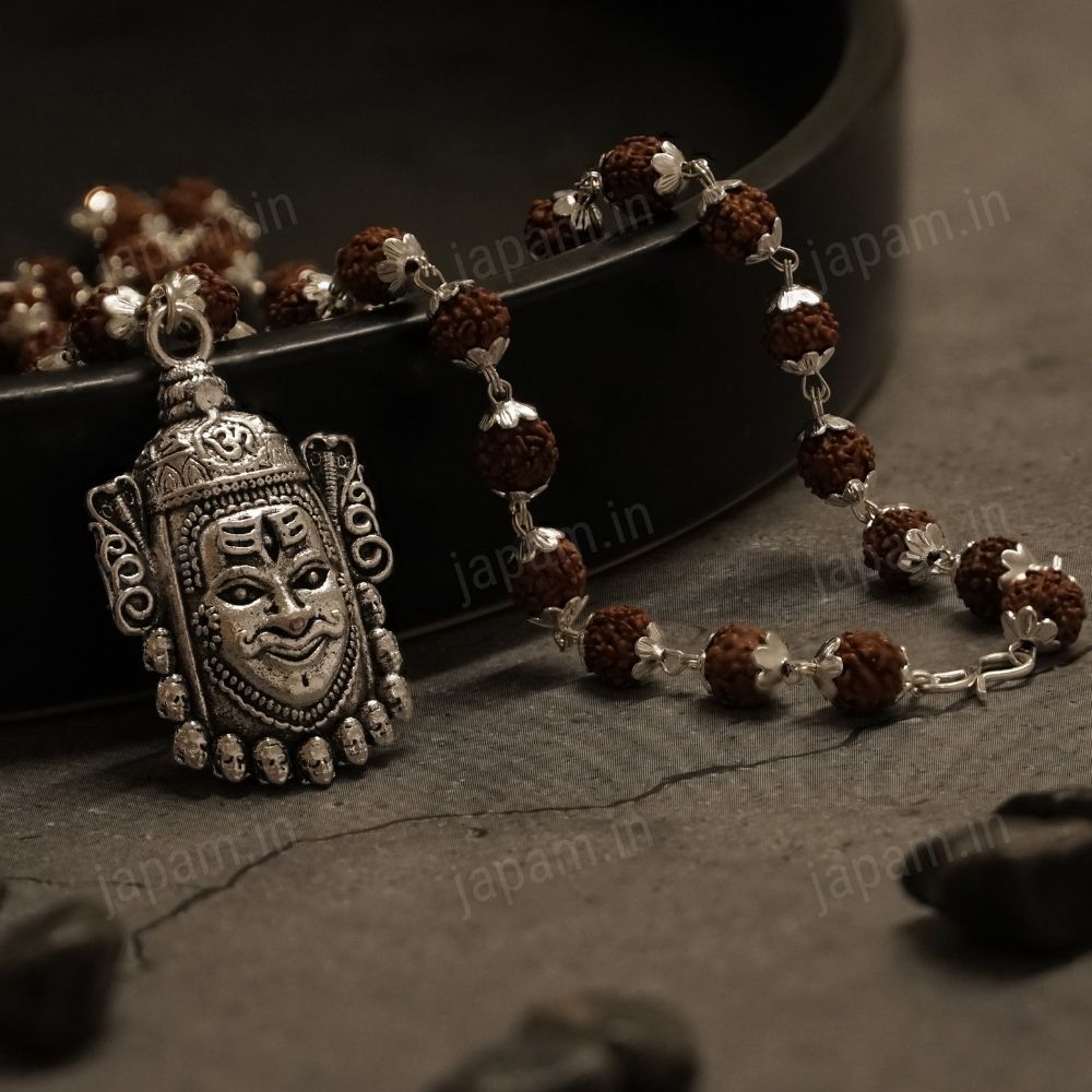 Mahakal_Mala_2.jpg Silver Plated Mahakal Rudraksha Mala - Image 1