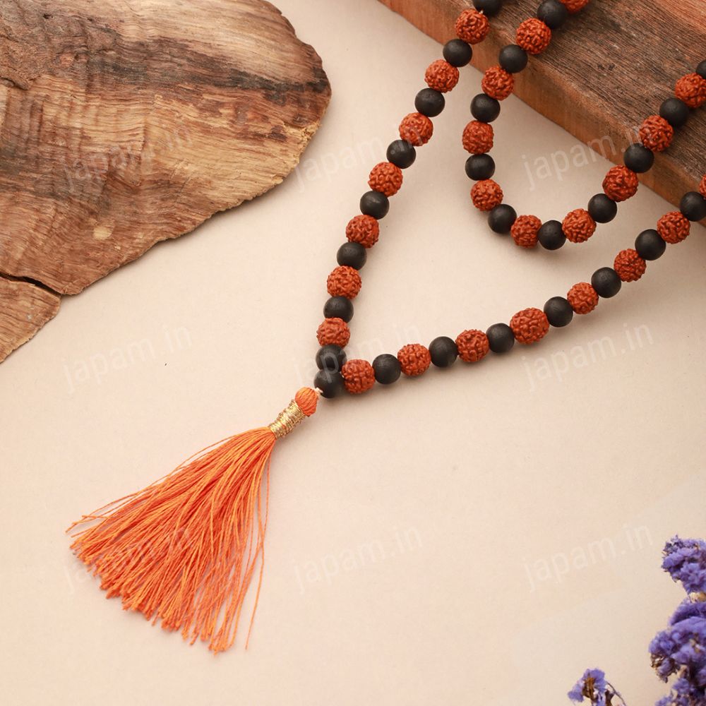 Website_Watermark_Images_4.jpg Divya Shaktam Rudraksha Karungali Mala - 108+1 Beads - Image 1